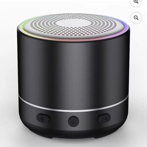 Portable Black Bluetooth Speaker with RGB Light Ring